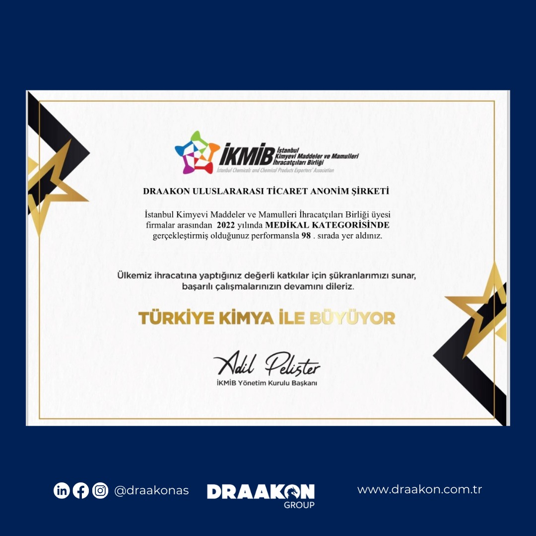 Draakon Group, Medikal İhracatta Gösterdiği Performansla ilk 100'e girdi!